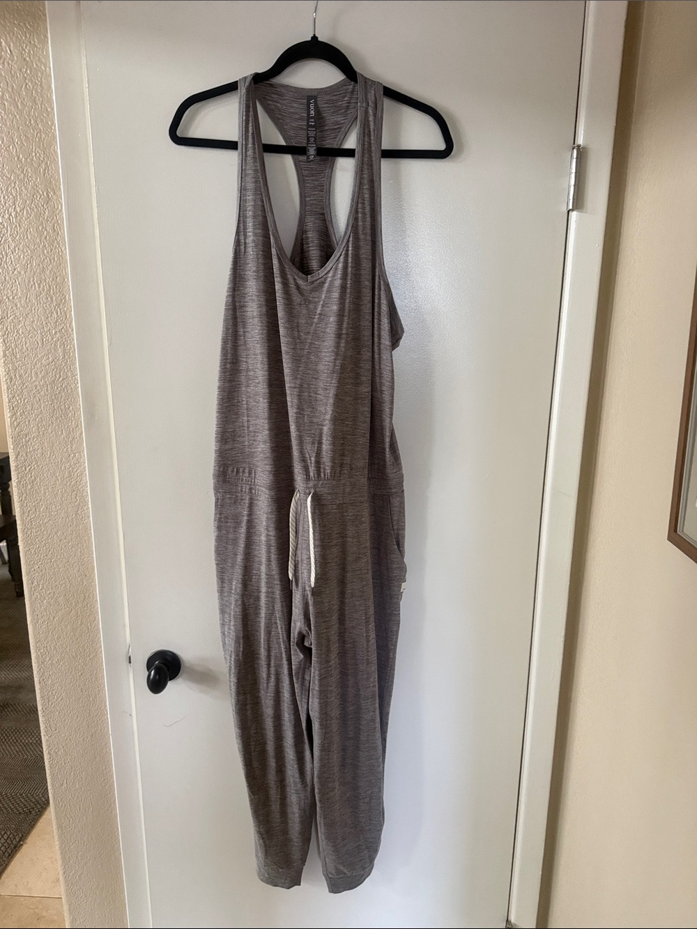 Vuori Heather Gray Racerback Drawstring Jumpsuit